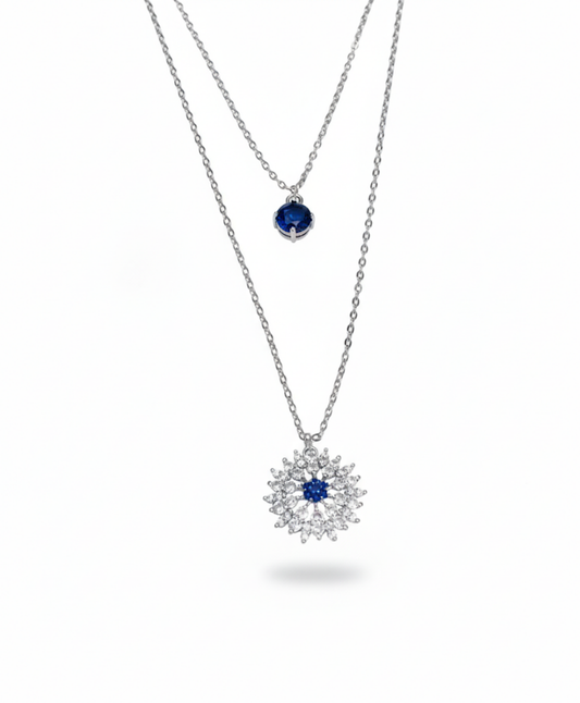 Blue Stone Layered Set Necklace