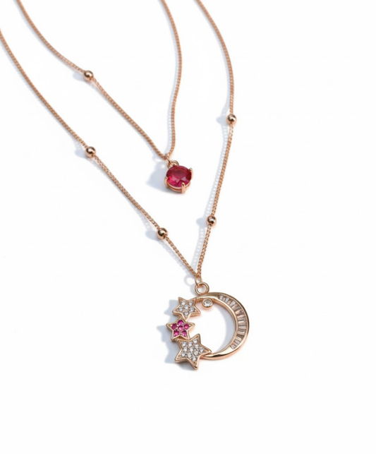 Ruby Crescent Necklace